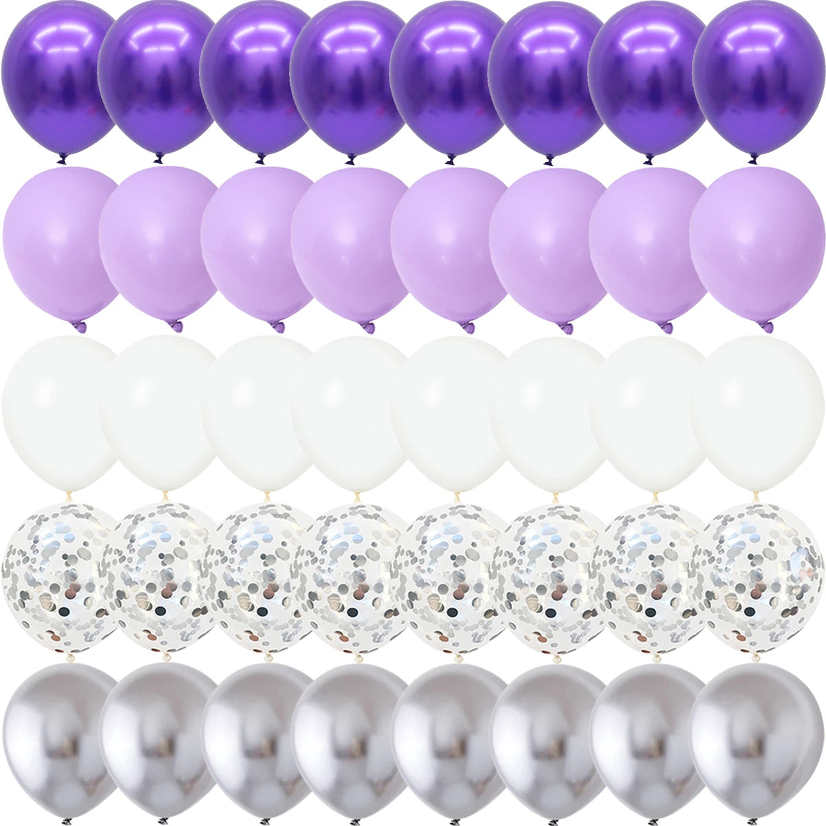 40PCS Silver White Purple Metal Latex Confetti additional angle