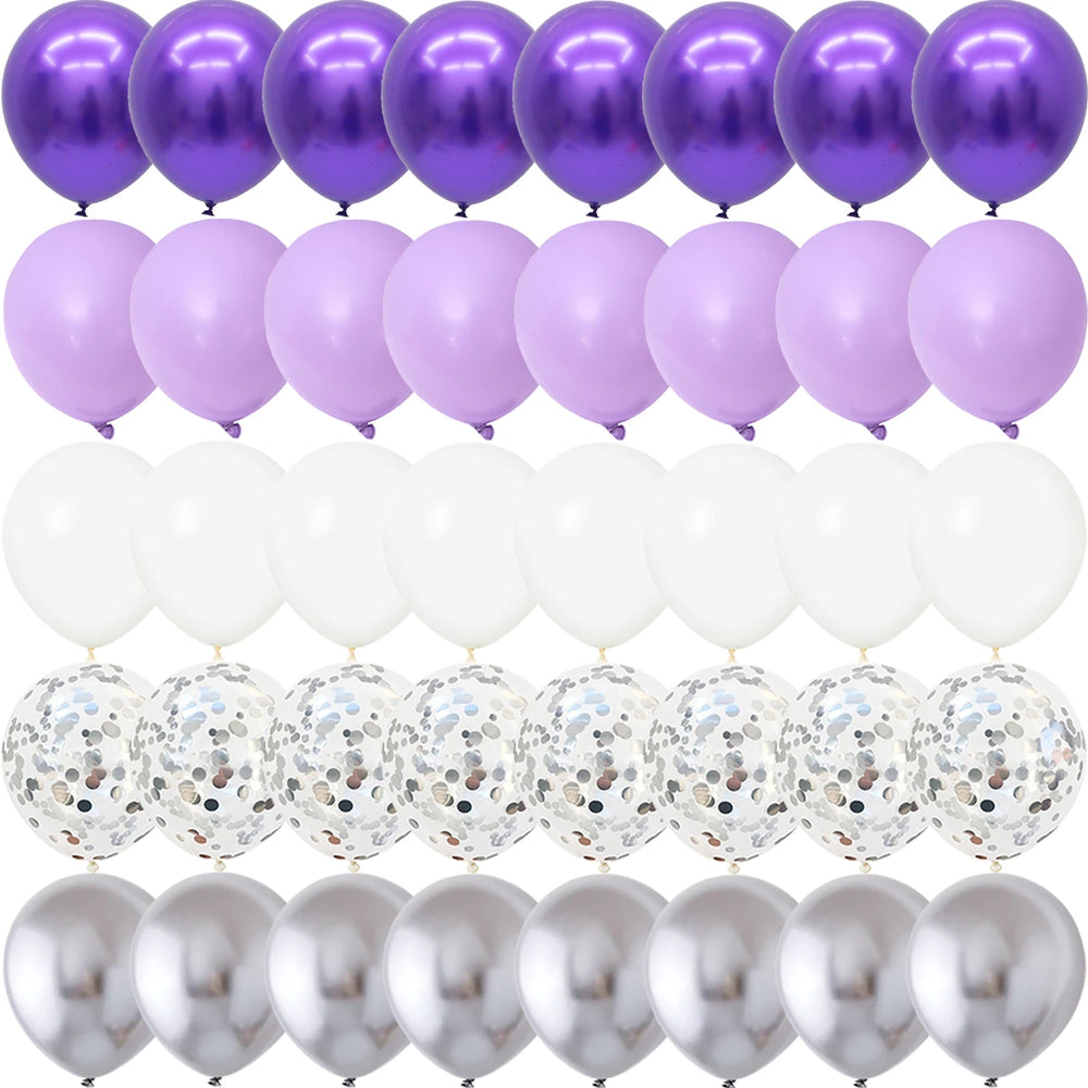 40PCS Silver White Purple Metal Latex Confetti additional angle