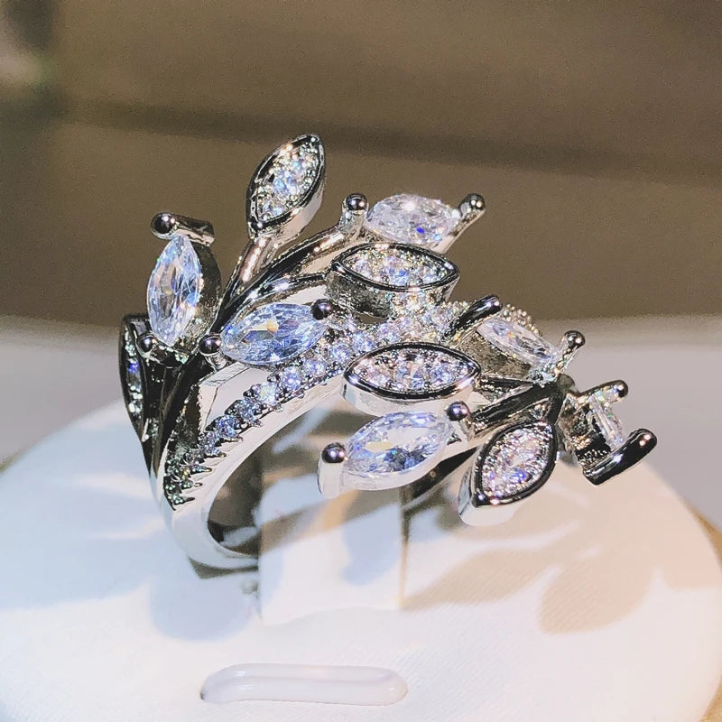 925 Silver Handmade Eternity Promise Crystal Ring AAA Cz Zircon Engagement Wedding additional angle