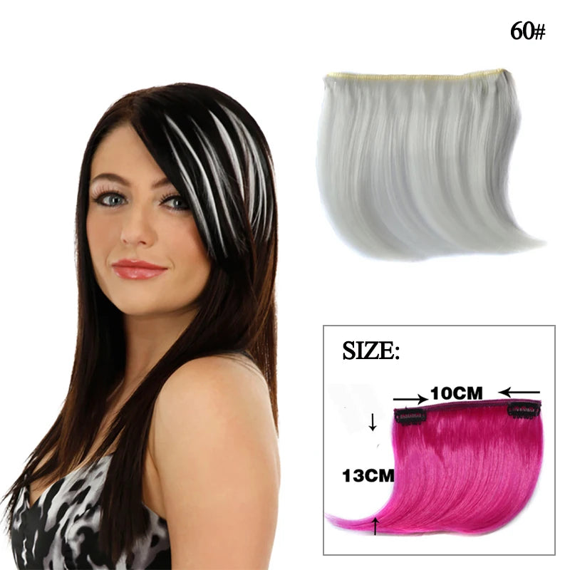 Colorful Clip In Bangs Hair Extensions | High Temperature Fiber Hair Pieces for Women lifestyle view