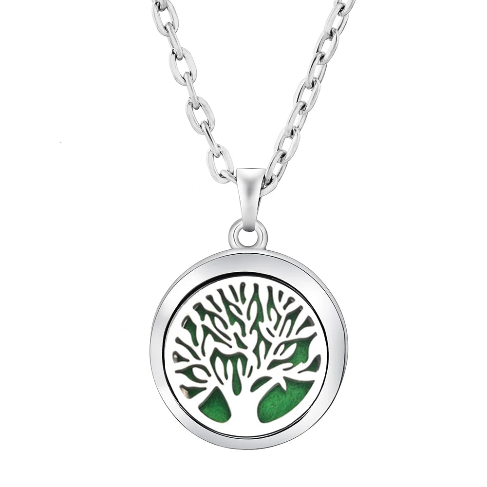 Heart-Shaped Aromatherapy Essential Oil Diffuser Necklace Stainless Steel High Quality D detail view