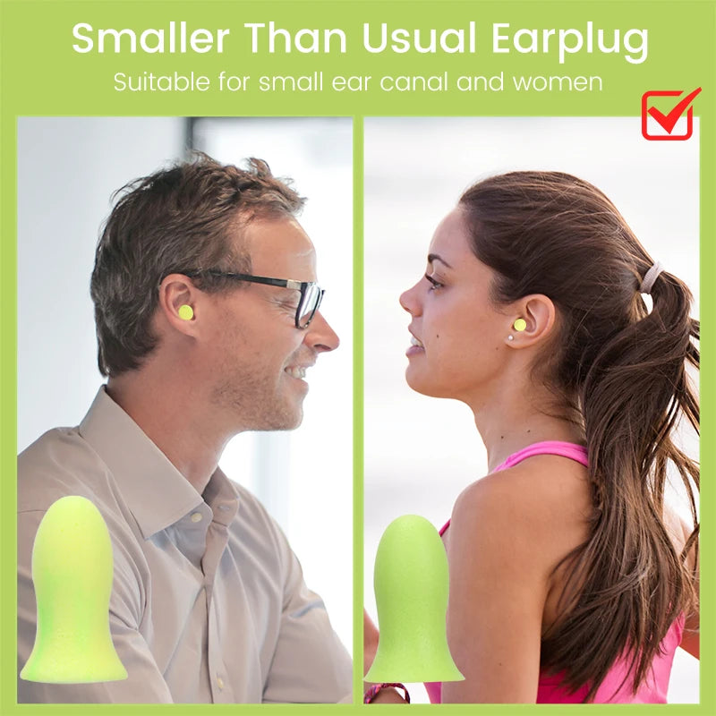 Slow Rebound Sponge Earplugs | Noise Reduction for Sleep and Small Ear Canals lifestyle view