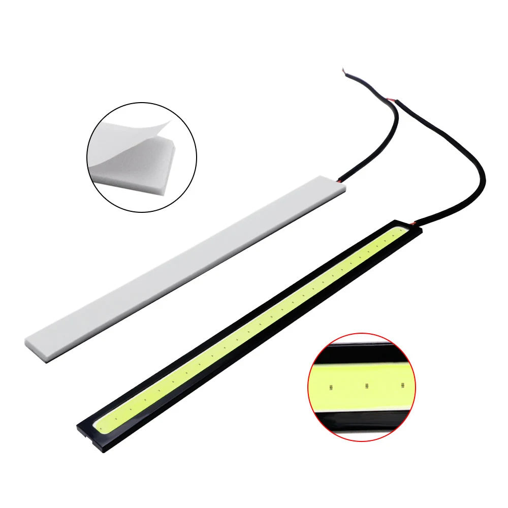 4x Universal Vehicle LED Strip 17CM COB Car DRL Daytime Running Light | Waterproof 12V S detail view
