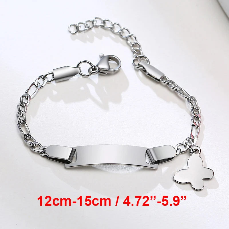 Personalized Baby Bracelet Gift | Custom Stainless Steel Name Bracelet close-up view