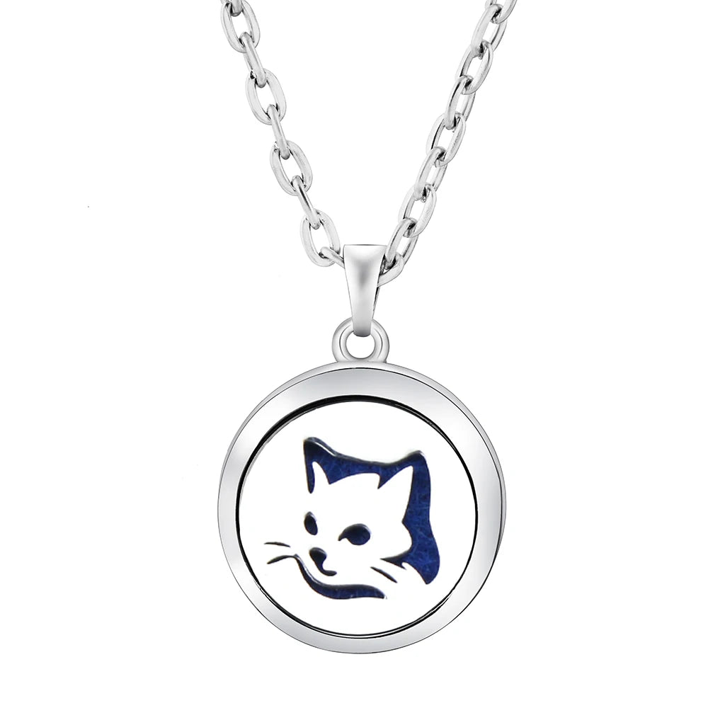Heart-Shaped Aromatherapy Essential Oil Diffuser Necklace Stainless Steel High Quality D detail view