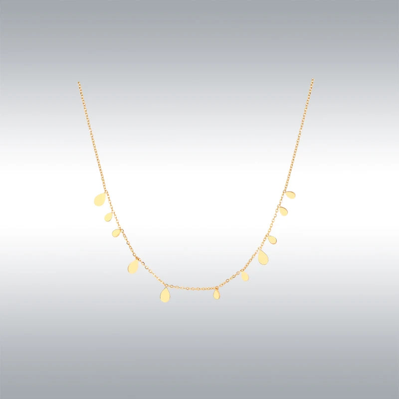 Teardrop Charm Necklace, Stainless Steel Dangling Necklace , Minimalist Simple Chain Nec detail view