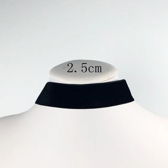 Korean Fashion Womens Accessoires Punk Gothic Soft Black Velvet Choker Necklace Gir additional angle