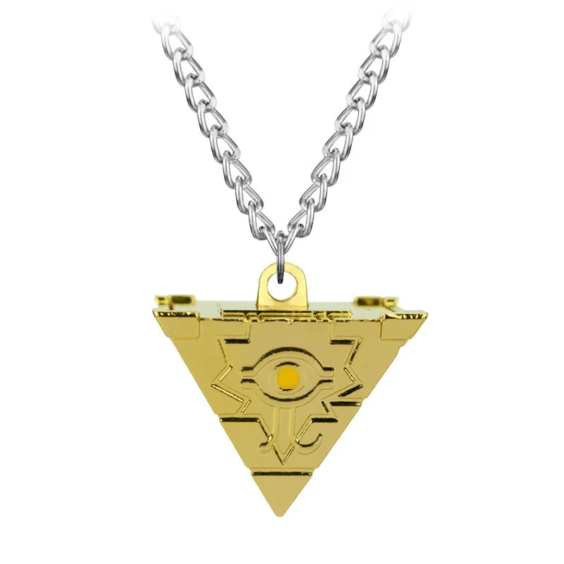 Anime Yu-Gi-Oh Necklace Yugi Muto Big Size 3D Millenium Puzzle Millennium Wheel Wisdom close-up view