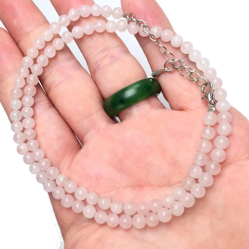 4mm Natural Stone Beaded Necklace and Bracelet Set | Tiger Eye Tourmaline Amazonite A lifestyle view