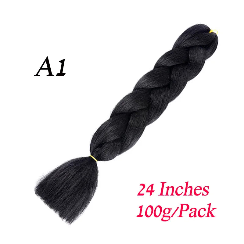 Lihui Pre Stretched Jumbo Braid Hair Extensions 24 inch | Kanekalon Synthetic Hair for African Braids
