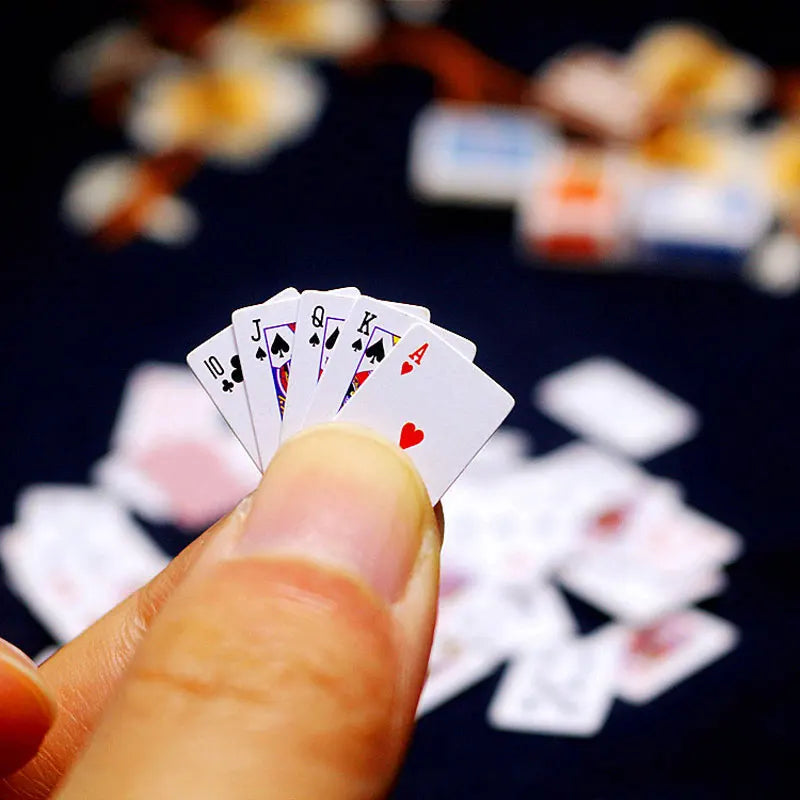 Gifts Travel Toys Prank Props Dollhouse Miniature Poker Card for Mini Playing Cards Poke detail view