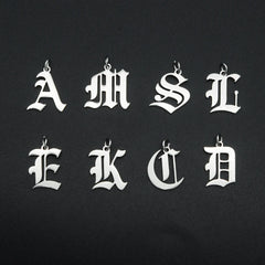 316 Stainless Steel Old English Letter Charms | DIY Alphabet Jewelry Findings for Bra alternate view