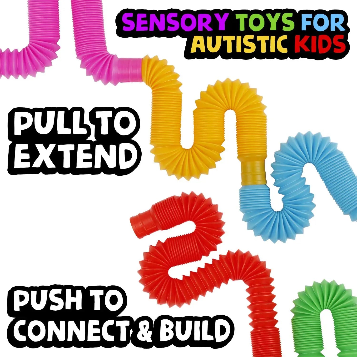 4 Pack Pop Tube Sensory Fidget Toys Random Colors