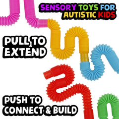 4 Pack Pop Tube Sensory Fidget Toys Random Colors