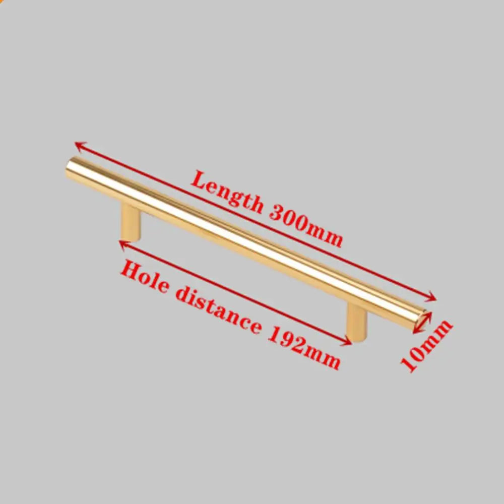 Modern Gold Brushed Straight Cupboard Handles Knobs additional angle