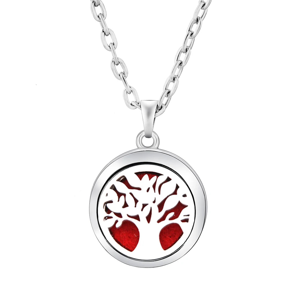 Heart-Shaped Aromatherapy Essential Oil Diffuser Necklace Stainless Steel High Quality D detail view