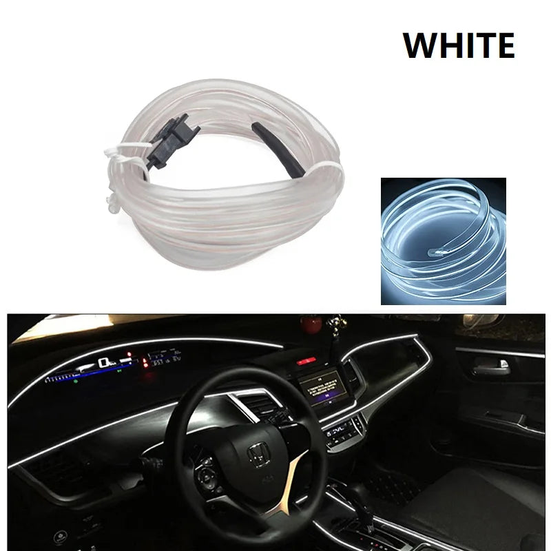 1/2/3/4/5M Car Interior Led Decorative Lamp EL Wiring Neon Strip For Auto DIY Flexible close-up view