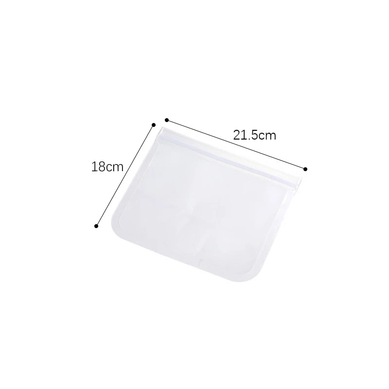Silicone Food Storage Bag Reusable Stand Up Zip Shut Bag Sealed Leakproof Containers Fre detail view