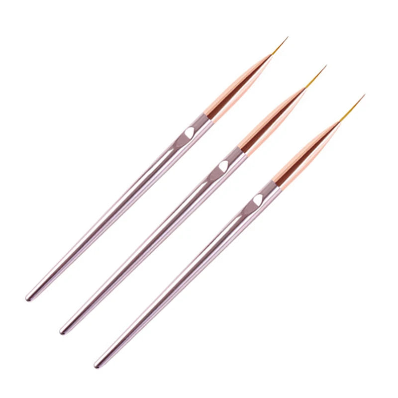 3pcs/Set Acrylic French Stripe Nail Art Line Painting Pen 3D Tips Manicure slim Line Dra detail view
