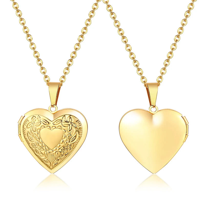 Heart Photo Locket Necklace for Women | Openable Stainless Steel Promise Jewelry alternate view