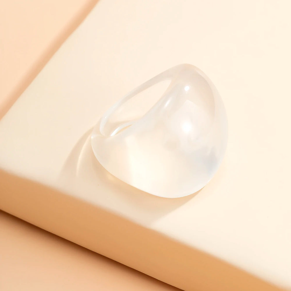 IngeSight.Z Korean Transparent Acrylic Geometric Chunky Rings Women Charm Colourful additional angle