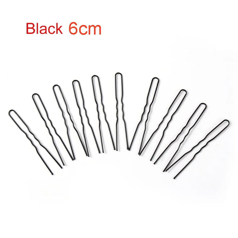 5/7cm 20Pcs U Shaped Hairpin Hair Clips Bobby Pins Metal Barrette Women Modeling To additional angle