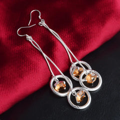 Hot Selling Jewelry Sterling Silver 925 Earrings Crystal Zircon Earrings For Women Wed close-up view