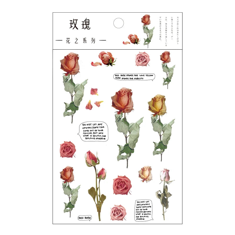 Yoofun Daisy Clover Babysbreath Fern Transparent PET Stickers | Floral Plant Sticke additional angle