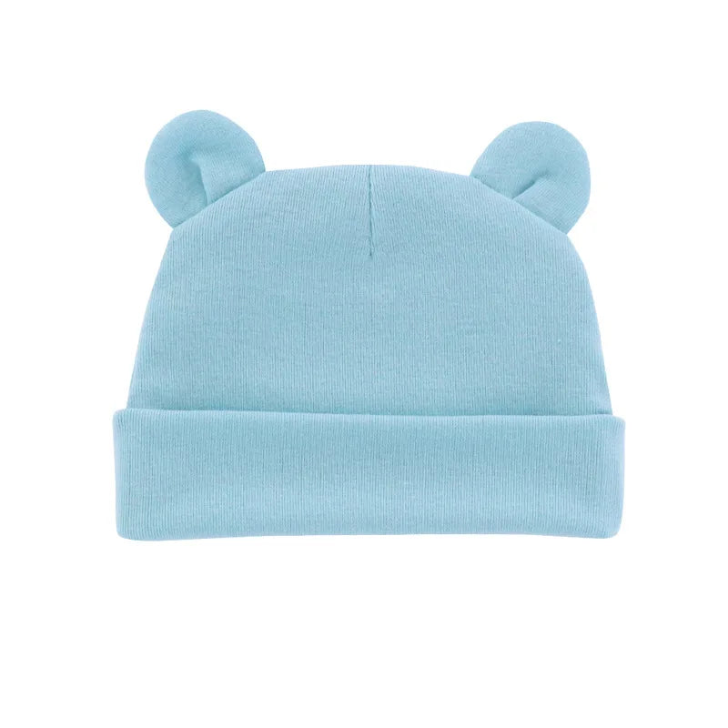 Soft Cotton Newborn Beanie Hat | Unisex Baby Cap for 0-12 Months close-up view