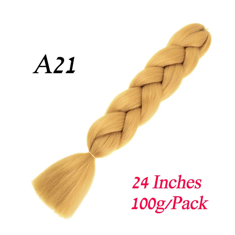 Lihui Pre Stretched Jumbo Braid Hair Extensions 24 inch | Kanekalon Synthetic Hair for African Braids