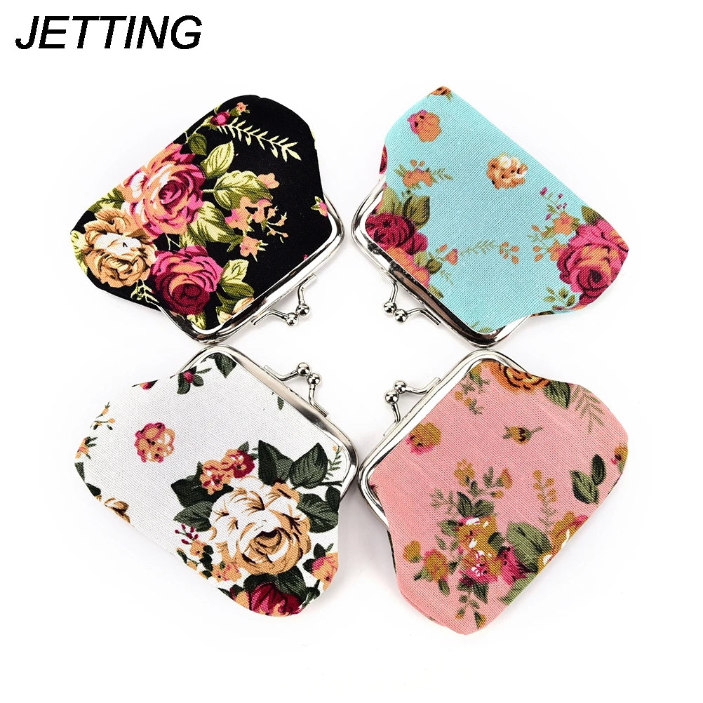 Canvas Mini Coin Purse Wallet | Floral Small Bag for Women and Girls alternate view