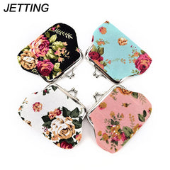 Canvas Mini Coin Purse Wallet | Floral Small Bag for Women and Girls alternate view