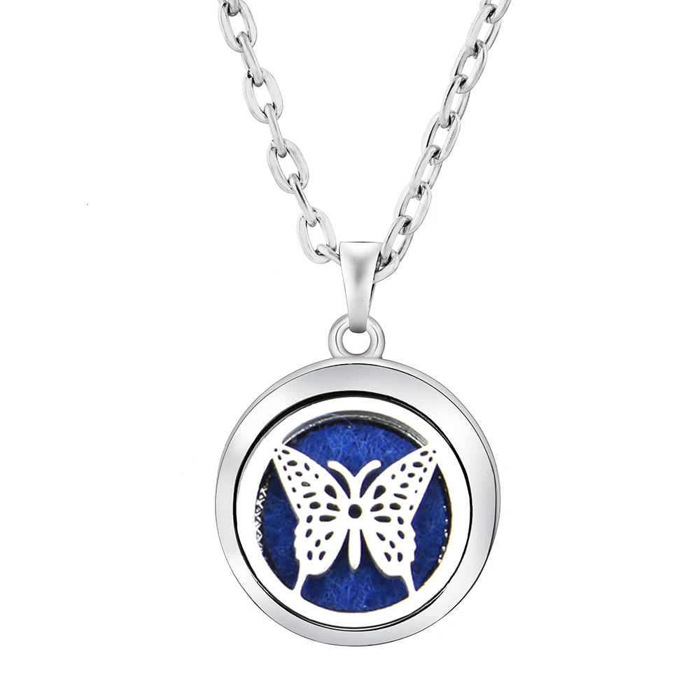 Heart-Shaped Aromatherapy Essential Oil Diffuser Necklace Stainless Steel High Quality close-up view