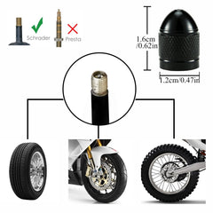 AUTCOAT Universal Car Wheel Tire Valve Stem Caps Aluminum for Bike Car Trucks Motorbi alternate view
