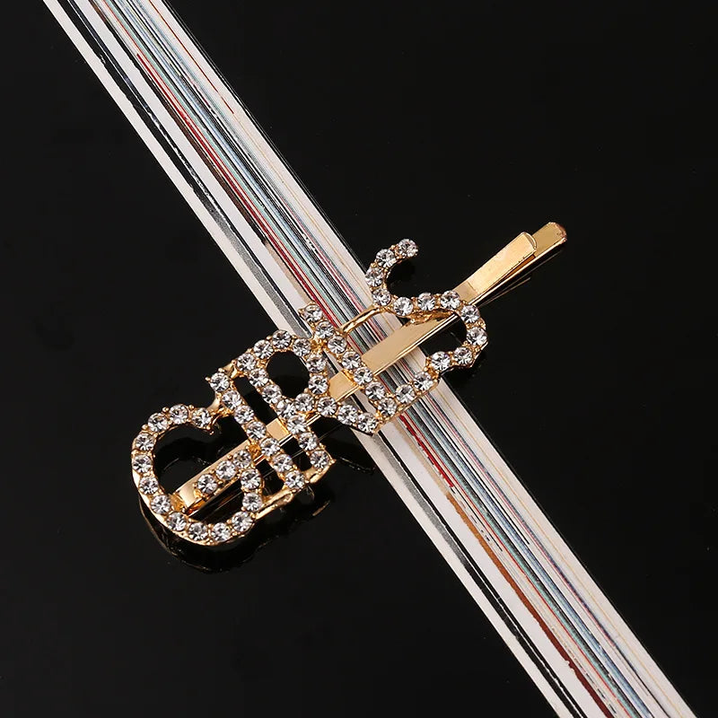 Simple Letter Rhinestone Hairpins Women Hair Clips Pins Barrettes Accessories For Women Girls Hair Hairclip Hairgrip Headdress