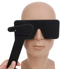 Black Lorgnette Occluder | Multi Pinhole Hand Occluder for Optometry & Sleep Aid detail view