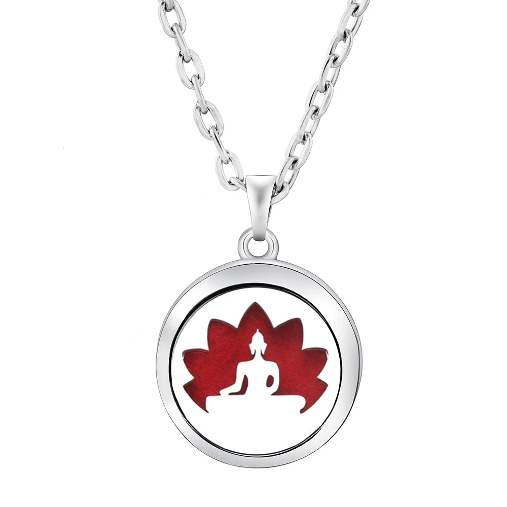 Heart-Shaped Aromatherapy Essential Oil Diffuser Necklace Stainless Steel High Quality close-up view
