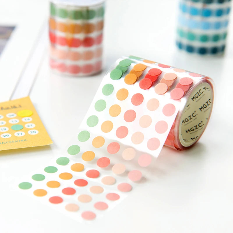 Color Dot Washi Tape Set | Decorative Masking Tape for DIY Scrapbooking