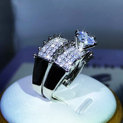 925 Sterling Silver Fashion High-End Full Diamond Full Zircon Ring Design For Ladies alternate view