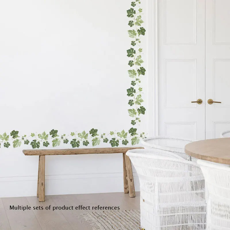 Green Leaf Vine Wall Sticker | Modern Home Decor Mural for Bedroom Living Room additional angle