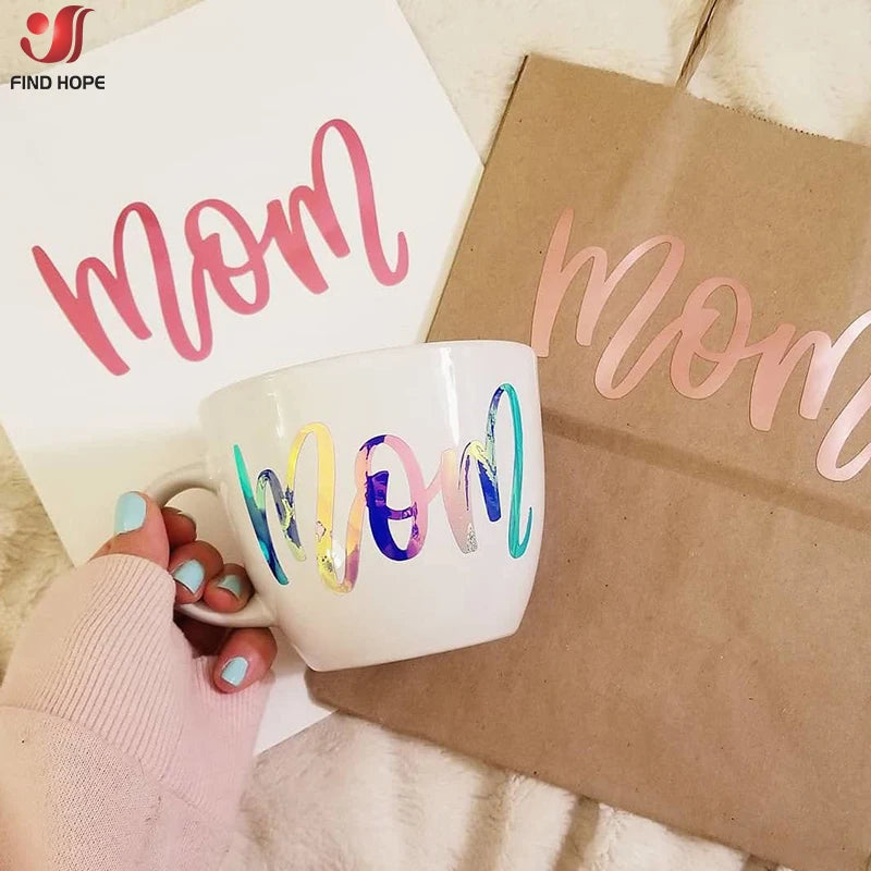 Holographic Permanent Adhesive Vinyl Sheets | Craft Decals for Cups, Walls, and Signs lifestyle view