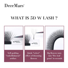 DeceMars 5D W Shaped Eyelash Extension | Salon-Grade Pre-Made Lash Fans detail view