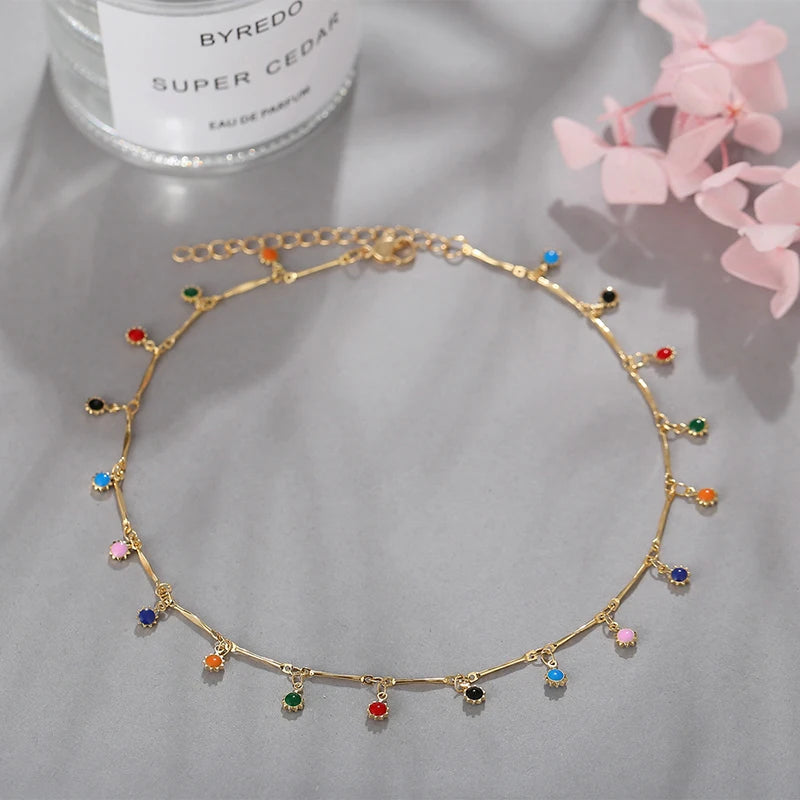 Fashion Simple Candy Color Tassel Necklace for Women Aesthetic All-match Pendant Jewelry detail view