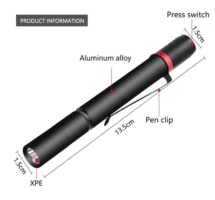 8000LM Portable Pen Light Keychain Mini Flashlight | Ultra Bright Pocket LED Torch close-up view