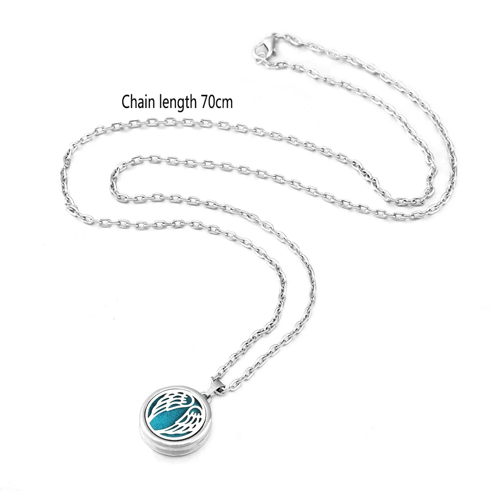 Heart-Shaped Aromatherapy Essential Oil Diffuser Necklace Stainless Steel High Quality D detail view