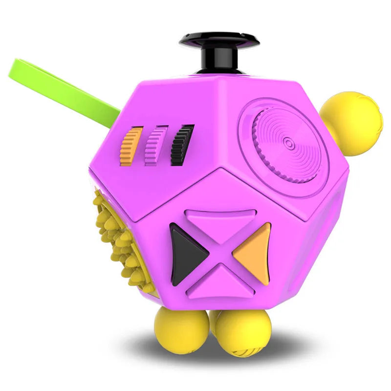 12 Sides Fidget Cube | Anti Stress Sensory Toy for Focus and Calm close-up view