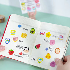 Kawaii Cartoon Washi Tape Stickers | 100pcs Roll Decorative Adhesive Masking Tape for Sc detail view