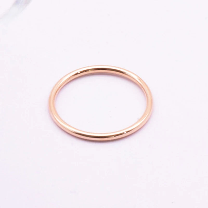 316 Stainless Steel Rounded Thin Rings Women Girls Small Circle Ring Jewelry 1.5mm Rose Gold Silver Color Size 4 5 6 7 8 9 10 11
