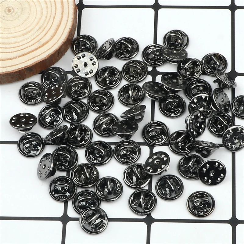 20 50 80 100pcs Colorful Metal Brooch Pin Back Squeeze Badge Holder Butterfly Clasp Clutch Care Cap For DIY Jewelry Making Craft