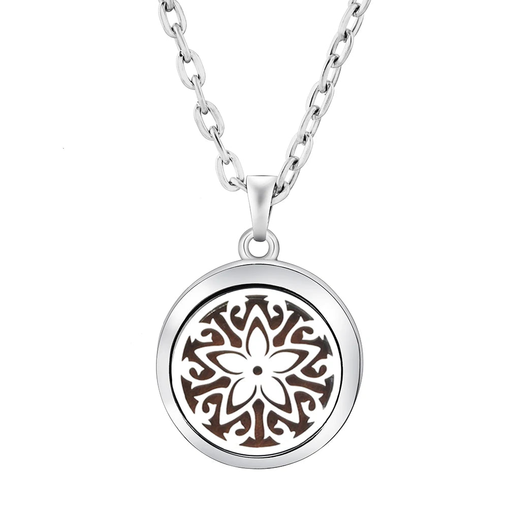 Heart-Shaped Aromatherapy Essential Oil Diffuser Necklace Stainless Steel High Qualit lifestyle view
